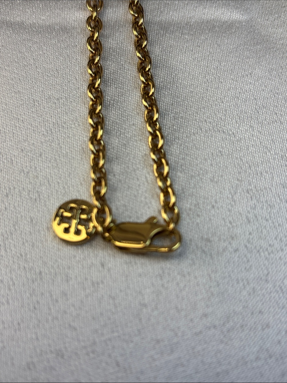 Tory Burch Gold Chain Necklace with Logo Discs - Picture 2 of 5